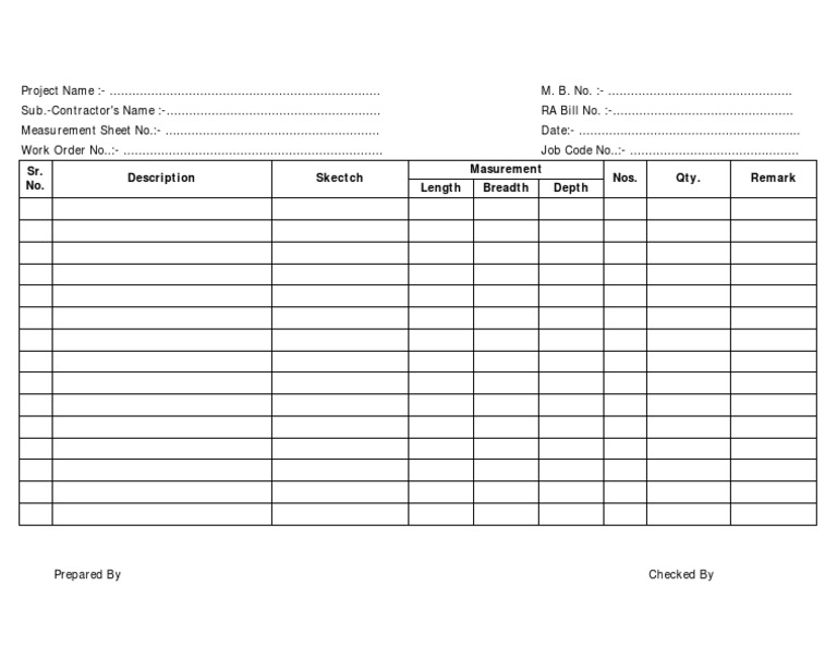 Measurement Book Format for Construction | PDF | Computers