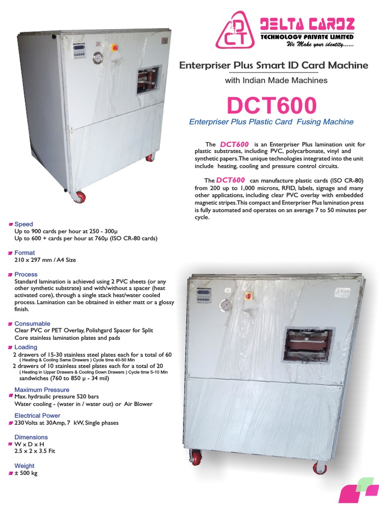Enterpriser Plus ID Card Machines Overview | PDF | Lamination ...