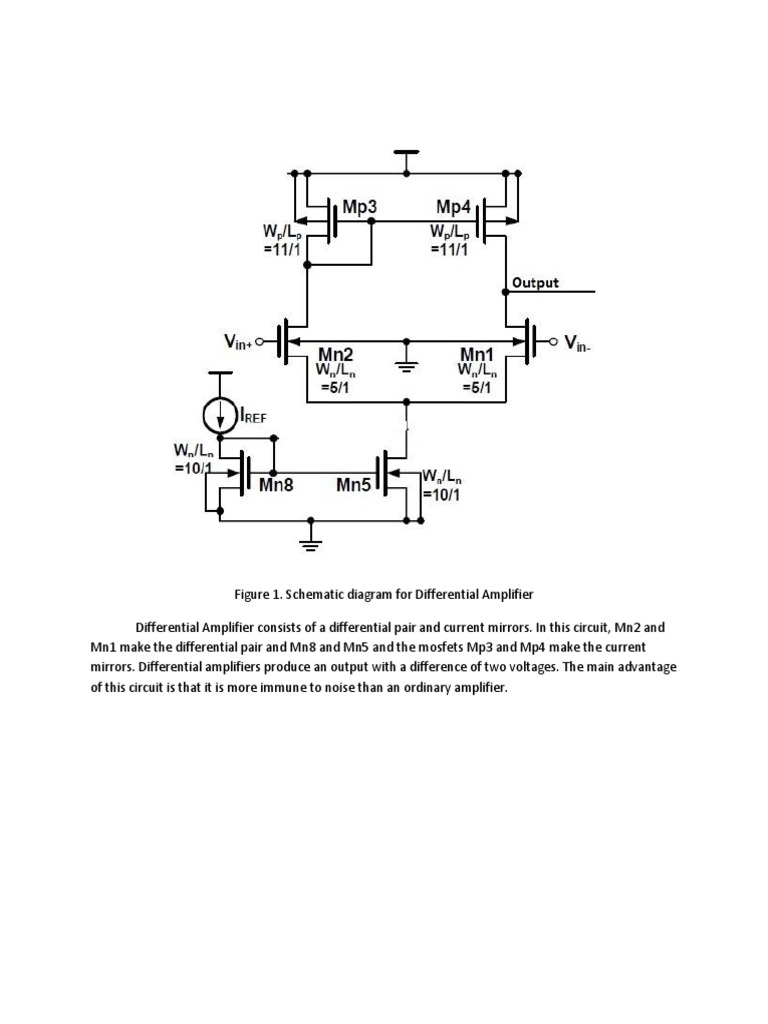 Differential Amplifier Layout | PDF | Amplifier | Mosfet