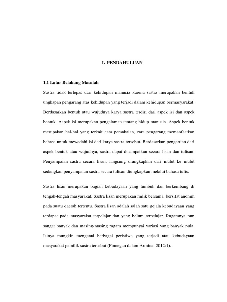 Makalah Isi Sastra Lisan Bahasa Lampung