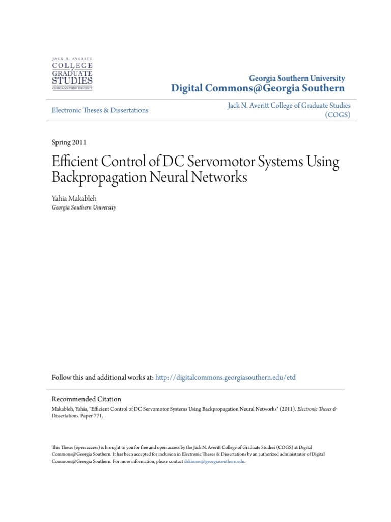 Efficient Control of DC Servomotor Systems Using Backpropagation | PDF
