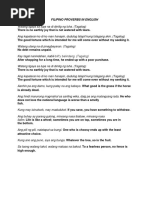 55 Filipino Proverbs with Meanings | PDF