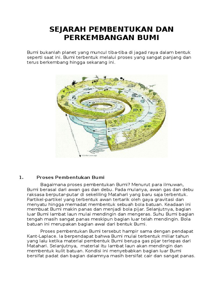 Sejarah Pembentukan Dan Perkembangan Bumi - Sejarah
