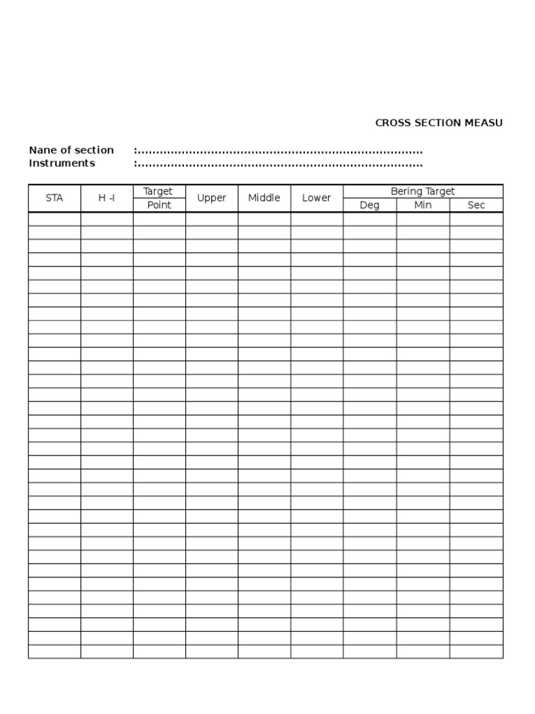 Cross Section Measurement Data Report | PDF