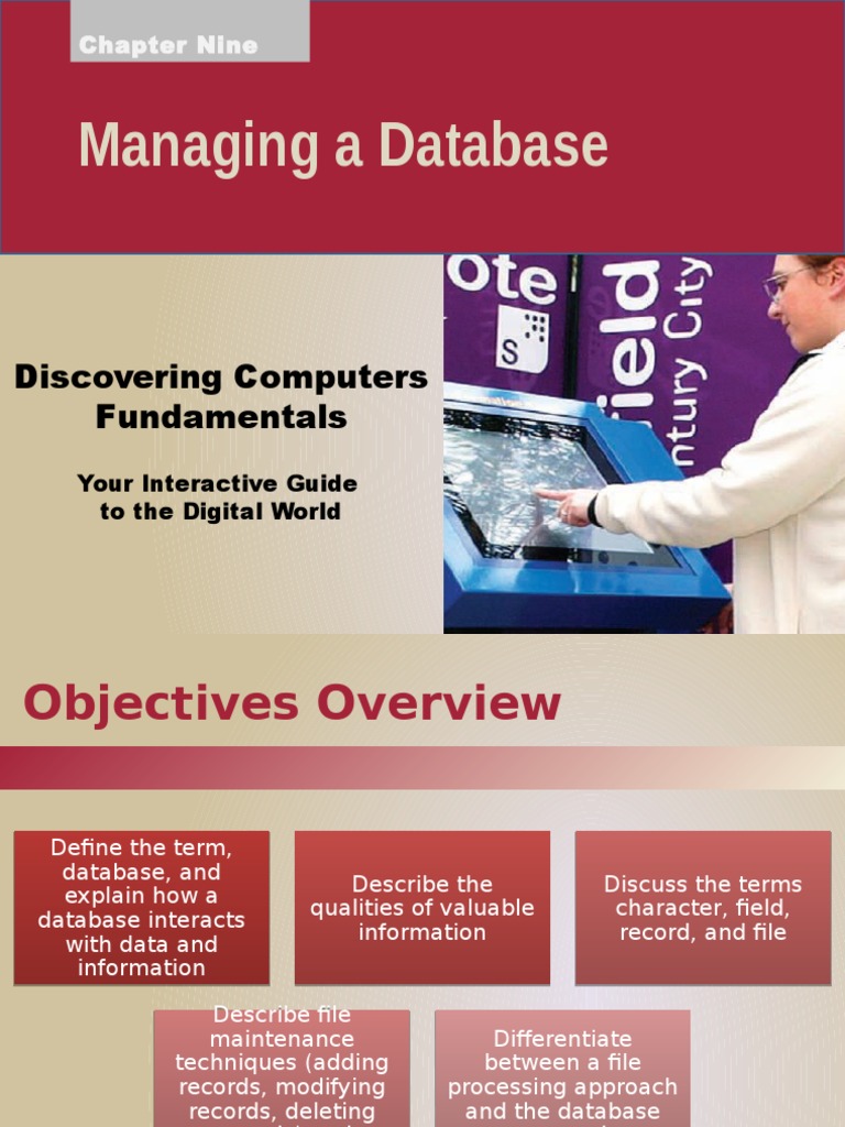 Managing A Database: Discovering Computers Fundamentals | PDF ...