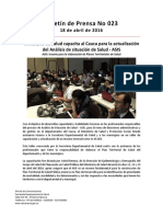 Boletín 023 Ministerio de Salud Capacita Al Cauca Para La Actualización Del Análisis de Situación de Salud - ASIS