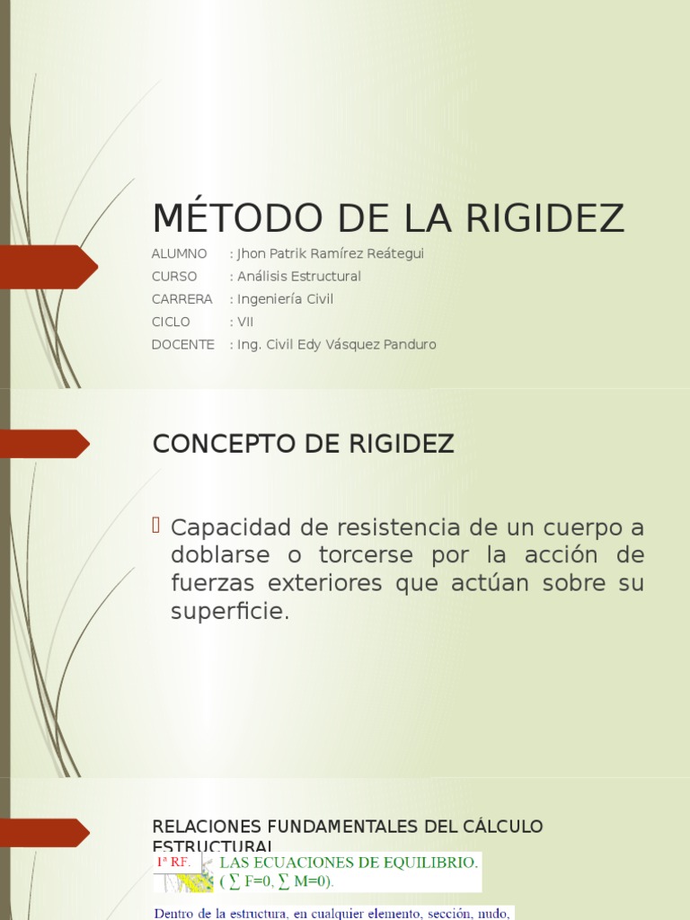 Definición y Método de Rigidez | PDF | Rigidez | Sistema coordinado