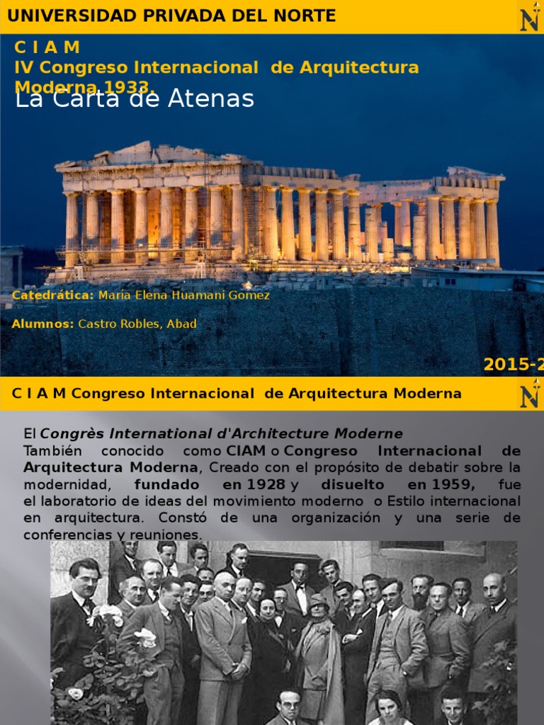 CIAM y Carta de Atenas  Arquitecto  Diseño 