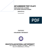 CLAT Previous 5 Years 2008 2012 Question Paper Booklet For UG