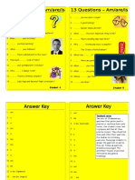 13 Questions 0 Am Are Is Pair Work