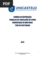 NORMAS DE EDITORAÇÃO UNICASTELO Agosto 2015