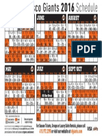 San Fran Giants 2016 Schedule