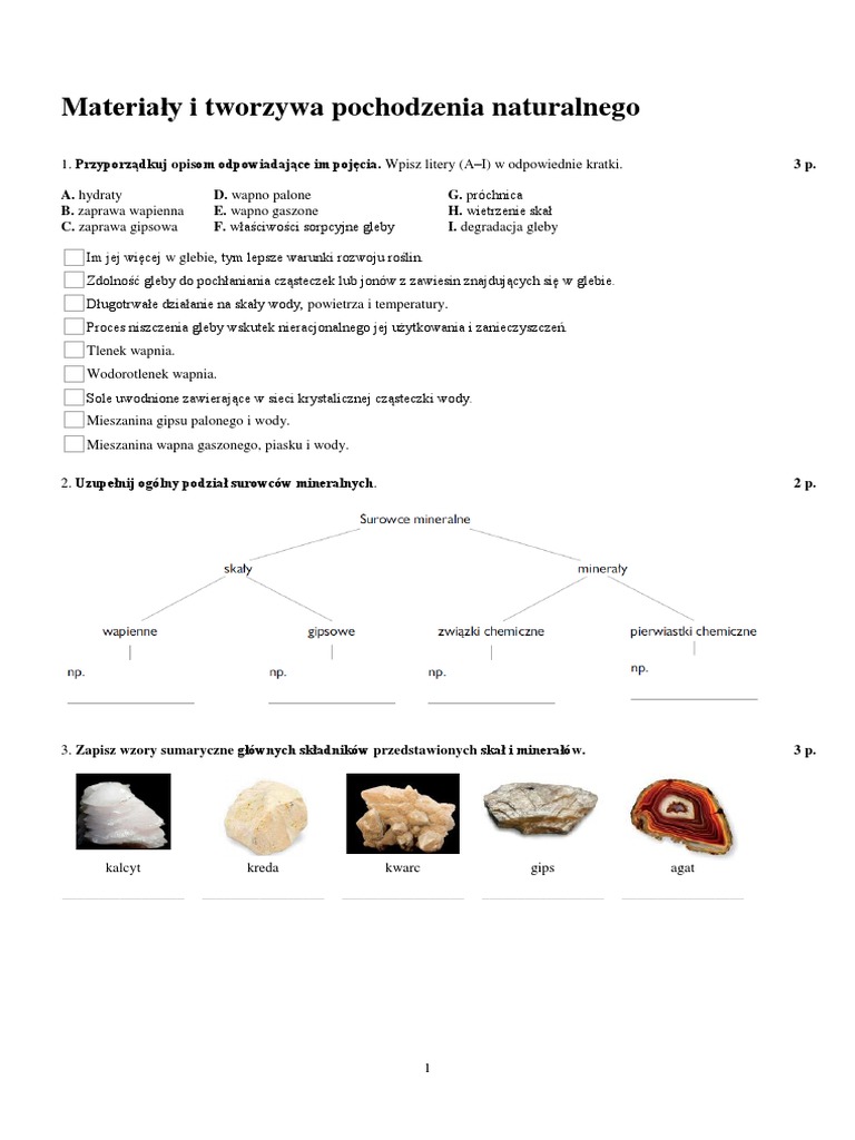 Materiały I Tworzywa Pochodzenia Naturalnego Sprawdzian Chomikuj
