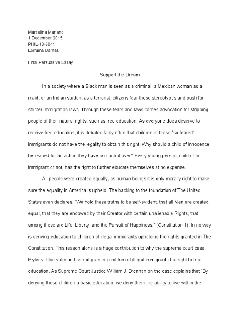 Persuasive Essay On Chilean Immigration