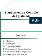 Planejamento e Controle de Qualidade