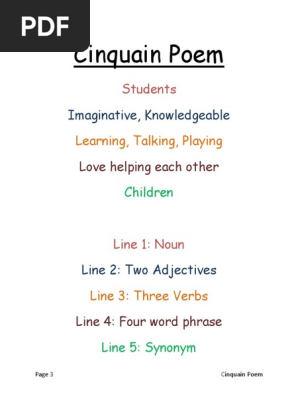 cinquain poem