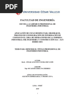 Aplicación de Ciclo Deming para Mejorar El Proceso de Consolidación de Información de Costos en El Área de Operaciones de La Empresa Industrial SSK Ingeniería y Construcción Sac - San Isidro 2015