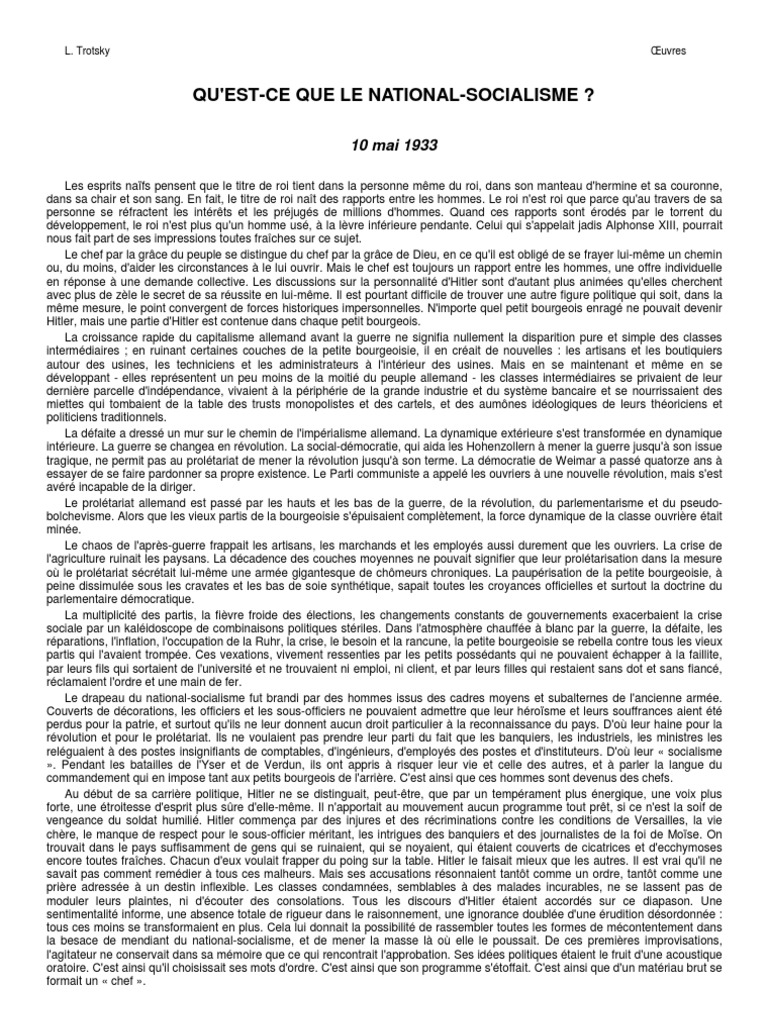 Qu'estCe Que Le National Socialisme PDF