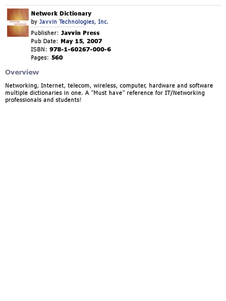 Network Dictionary | PDF | Business | Computers