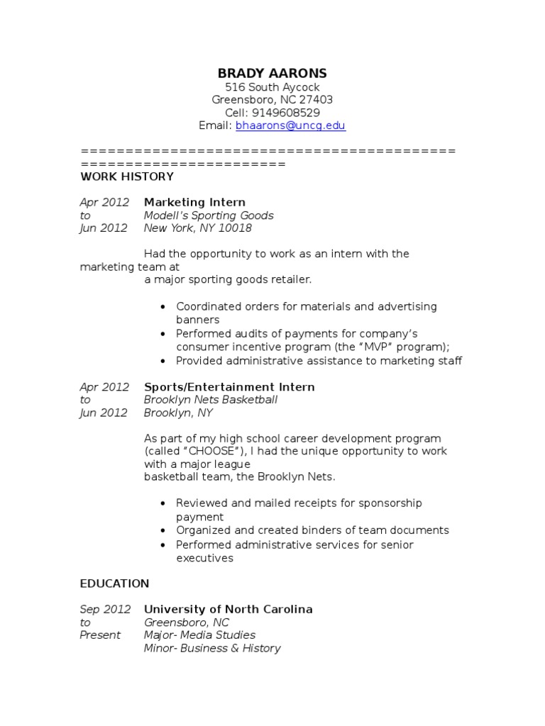 Marketing Intern Experience Summary | PDF | Career & Growth | Business