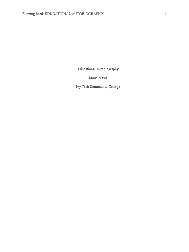 Educational Autobiography | PDF | Teachers | Test (Assessment)