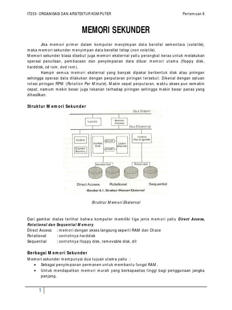 6 Memory Sekunder | PDF