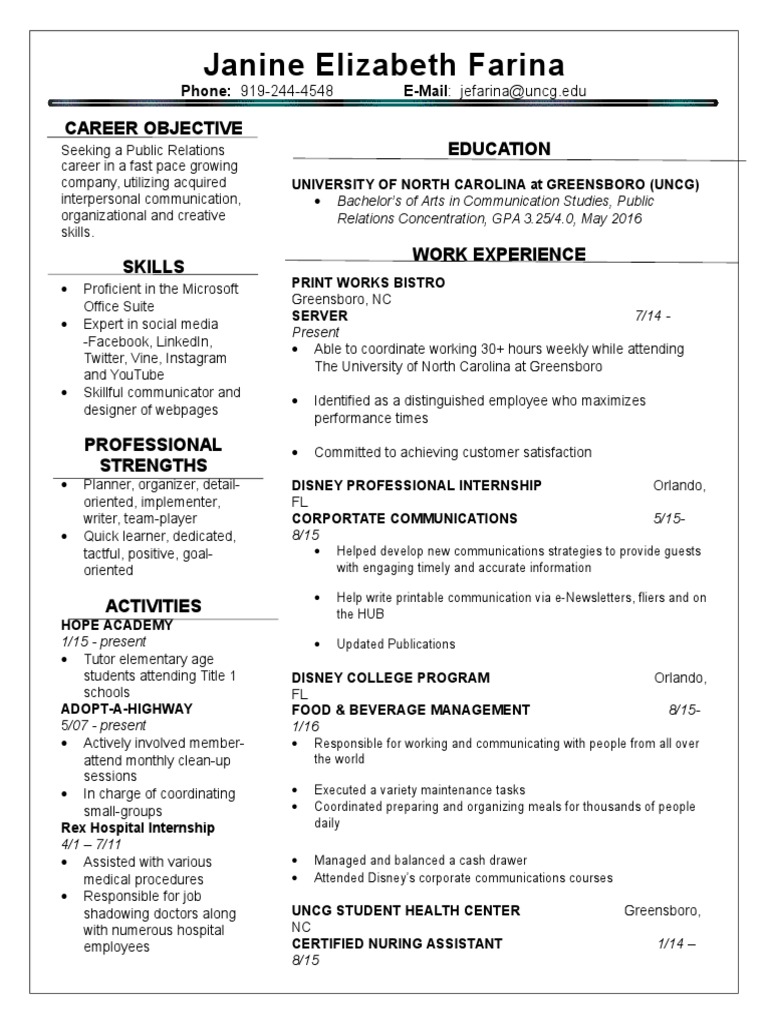 Public Relations Career Resume | PDF | Career & Growth