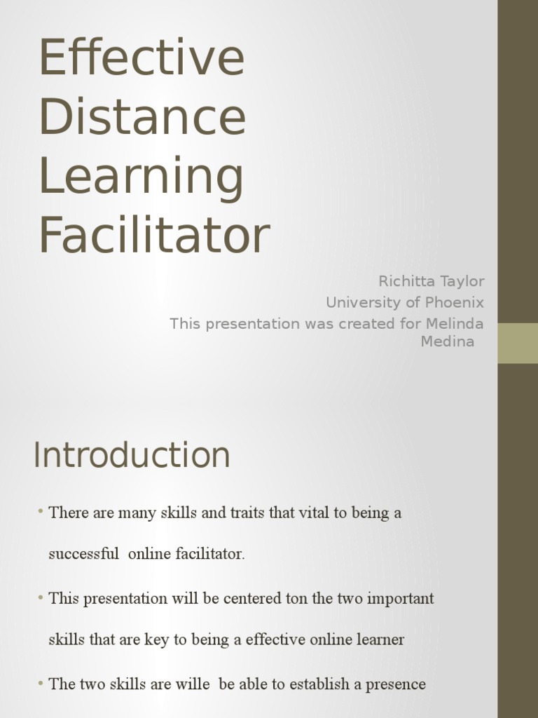 Effective Distance Learning Facilitator | PDF | Career & Growth | Self ...