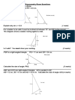 Trigonometry Exam Questions - Similarity, Angles, Triangles