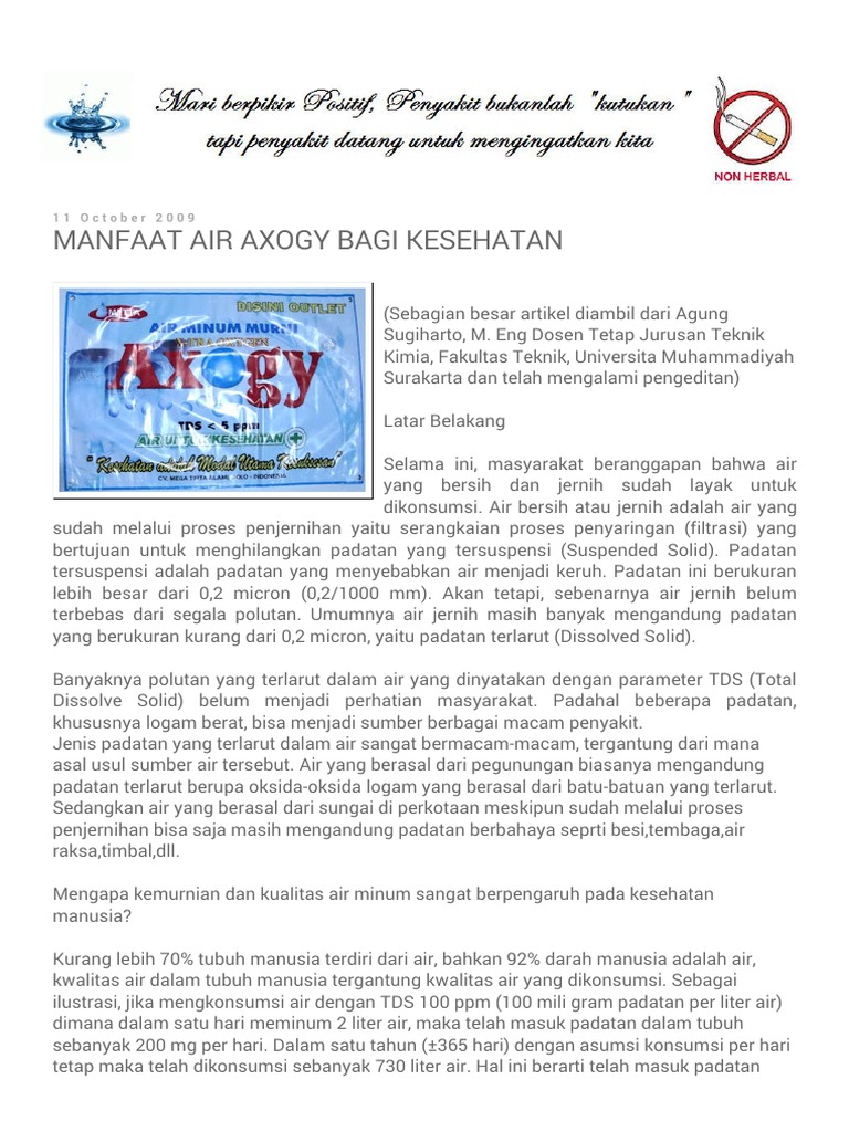 Axogy Air Minum: Sumber Kesehatan dan Kesegaran Setiap Hari