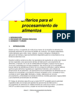 Criterios para El Procesamiento de Alimentos