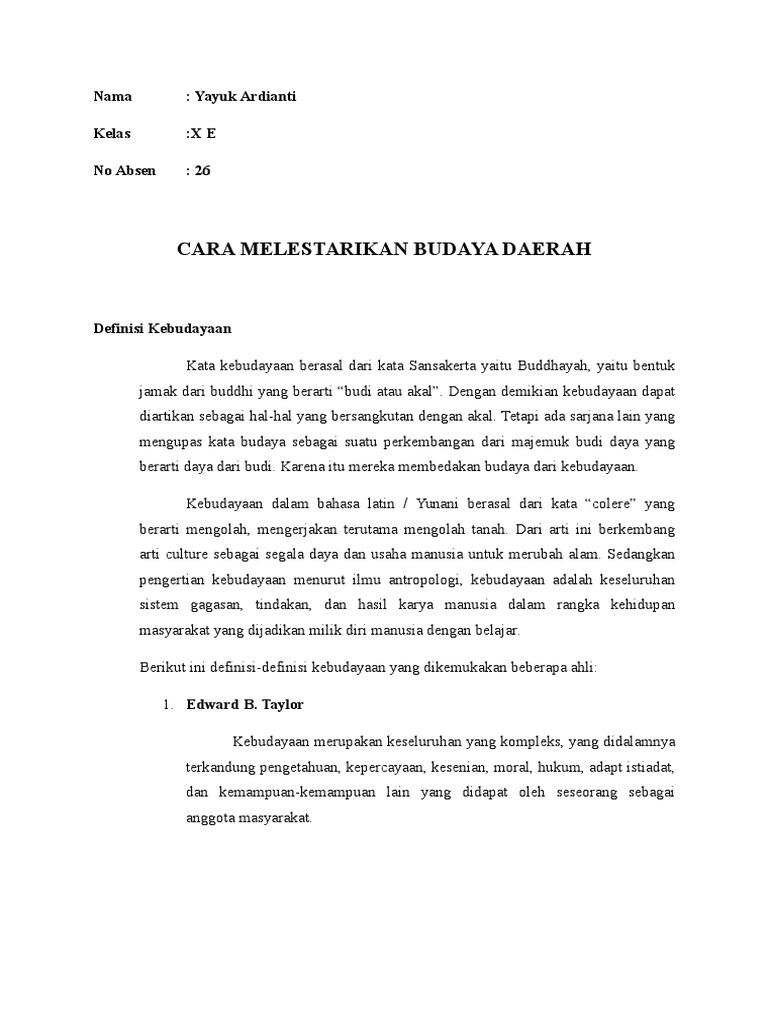 Sebutkan Upaya Upaya Dalam Melestarikan Kebudayaan Daerah Sebutkan Itu