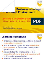 MKT3002 Business Strategy in A Global Environment: Lecture 2 Corporate Governance