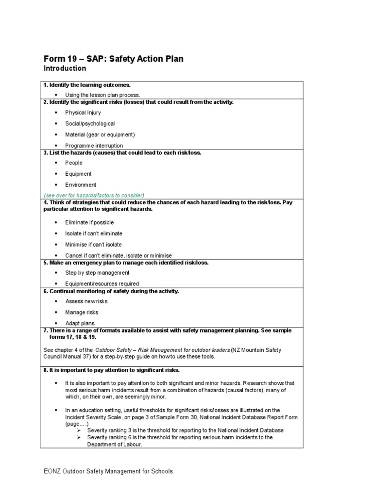 Safety Action Plan Pdf : Health, Safety, and Environment Manual – VBHWI
