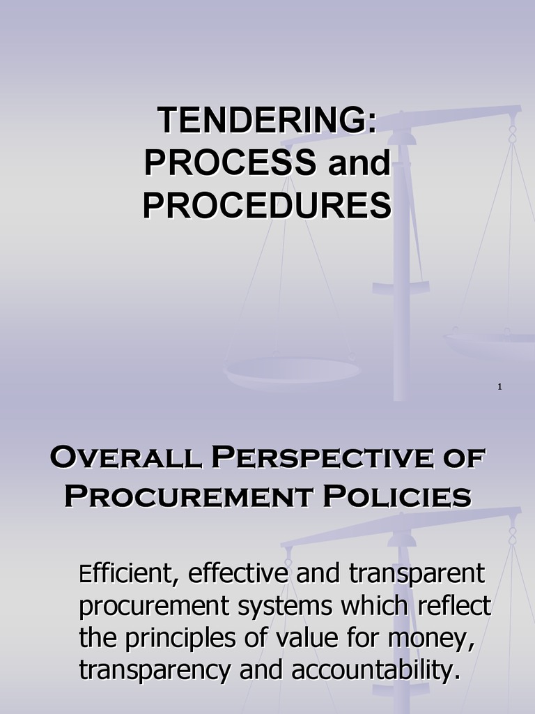 Tendering Process and Procedures Procurement Business