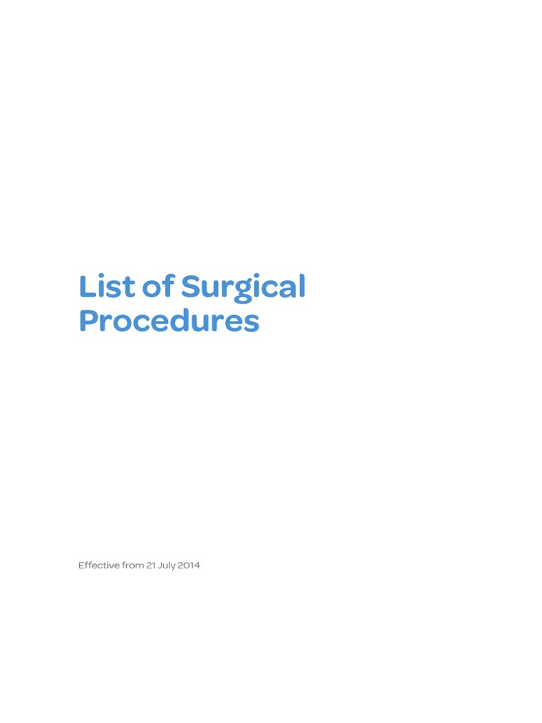 List of Surgical Procedures | PDF | Toe | Mastectomy