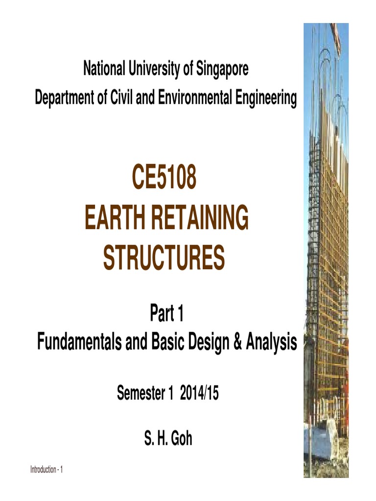 Fundamentals of Earth Retaining Structures A Comprehensive