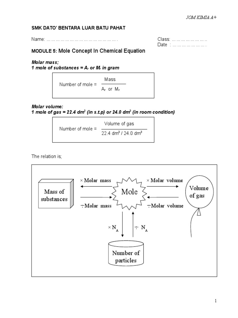 Mole Concept in Chemical Reactions | PDF | Mole (Unit) | Magnesium