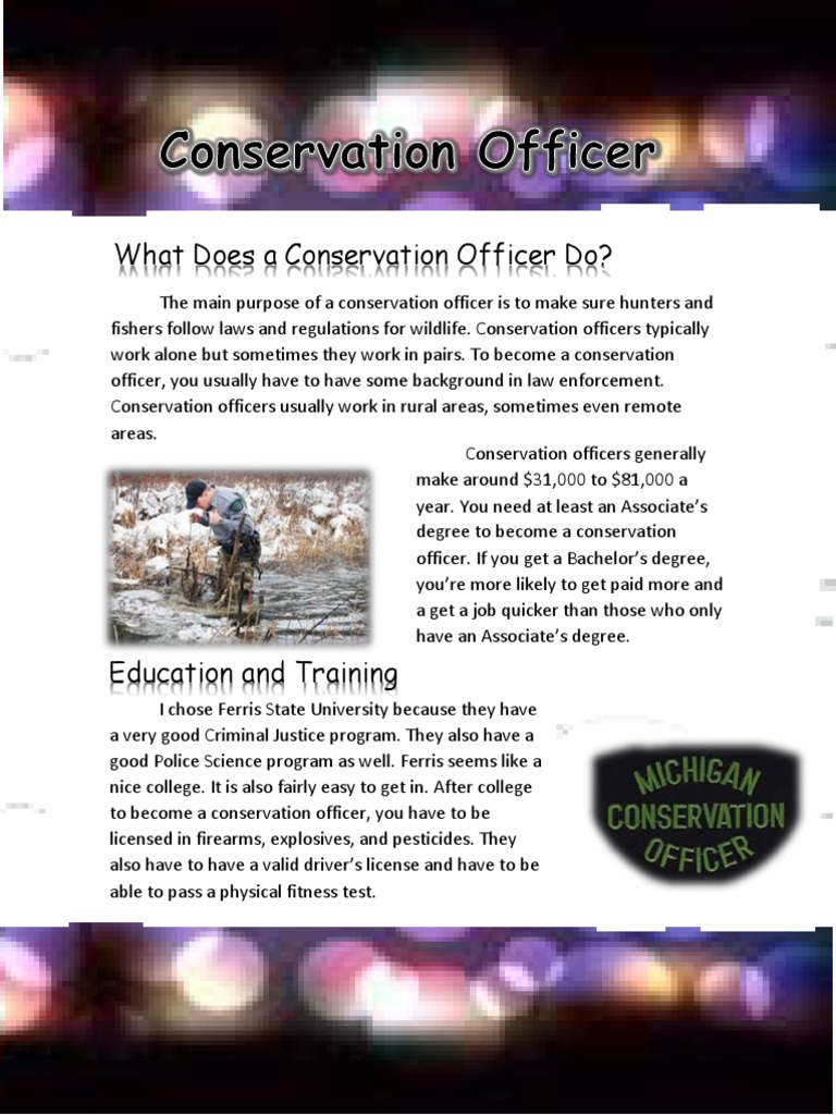 Conservation Officer Career Guide | PDF