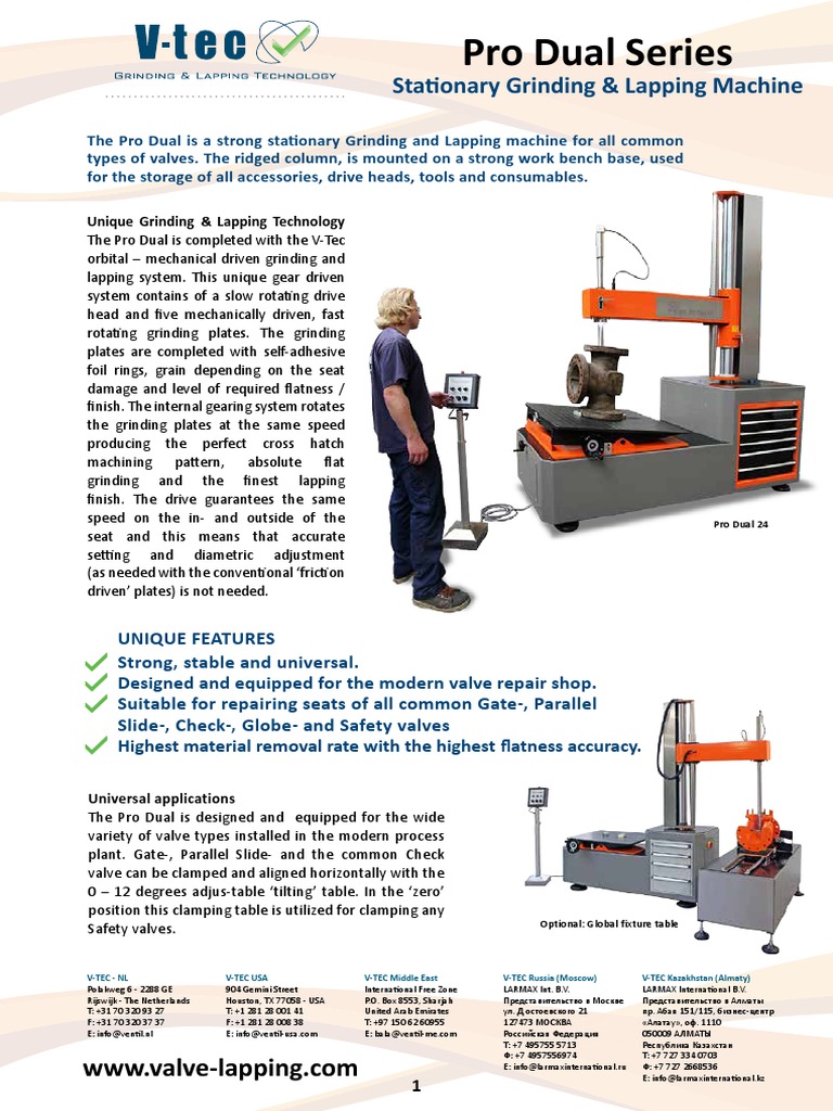 Pro Dual Valve Lapping Machine Overview | PDF | Grinding (Abrasive ...