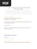 Cape Communication Studies Programme