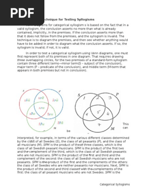 Legal Tech Venn Diagram Categorical Syllogism Pdf Validity Semantics