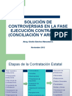 Solución de Controversias en La Fase Ejecución Contractual (Conciliación Y Arbitraje)