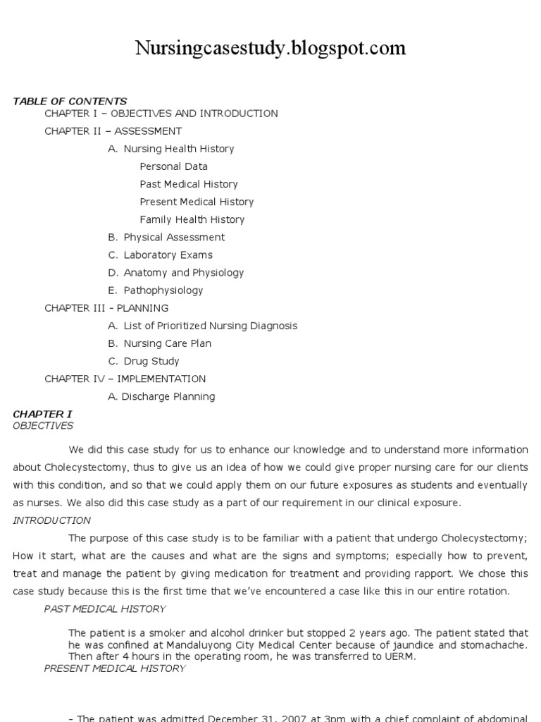 Acute cholecystitis case study picture