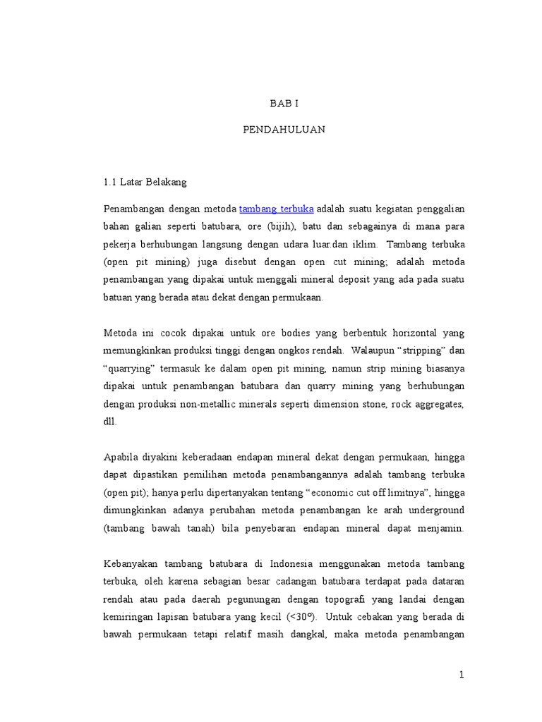Makalah Tambang Terbuka