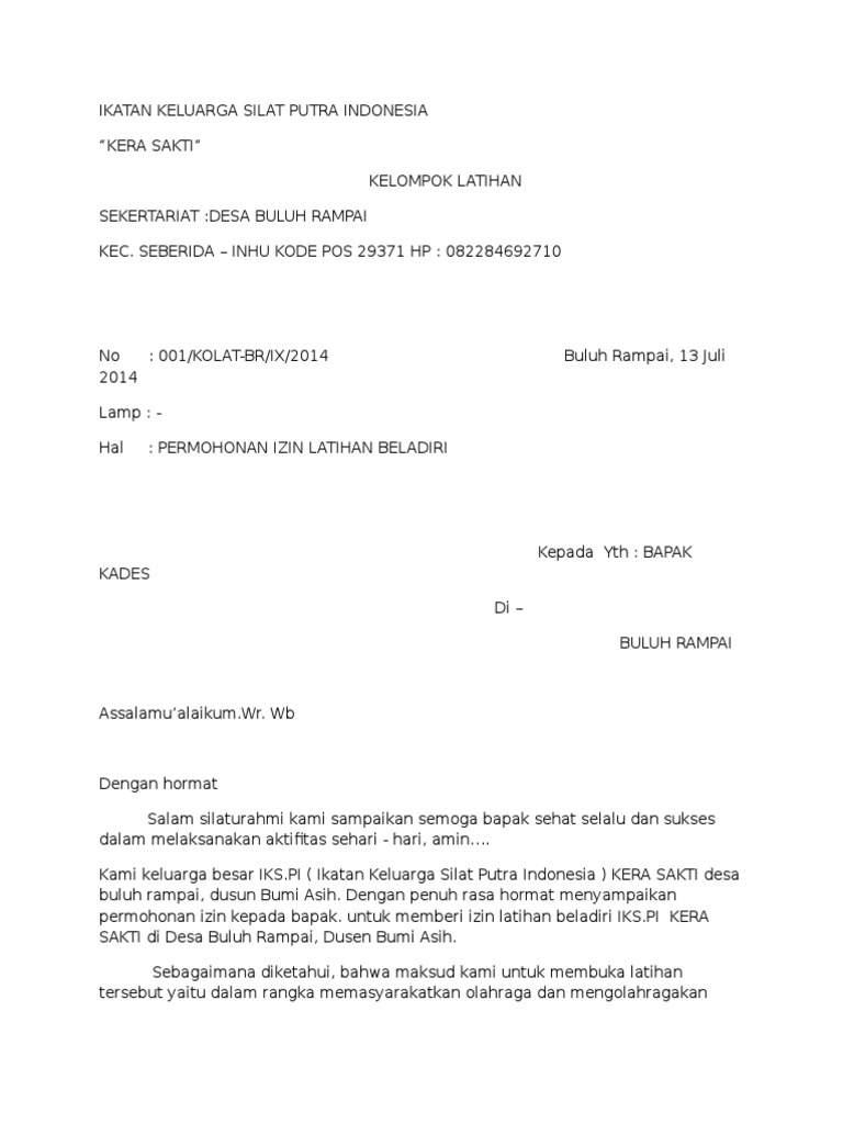 Izin Latihan