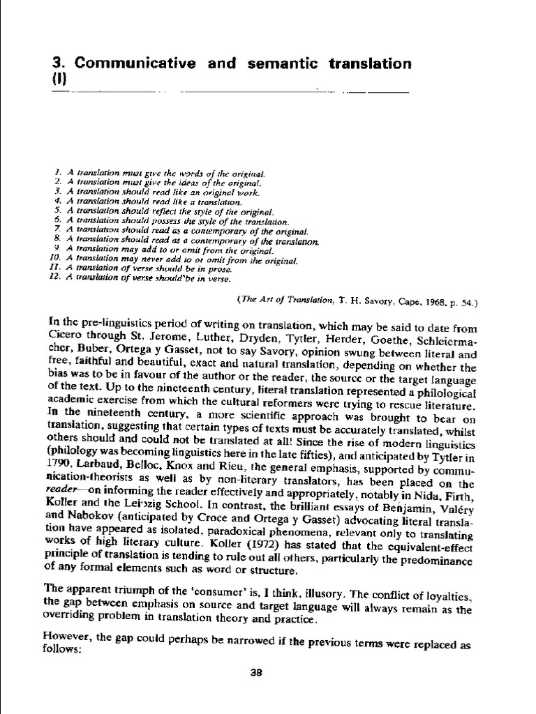 Communicative and Semantic Translation | PDF