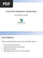 Configuring Questionairre in Fusion Talent Management