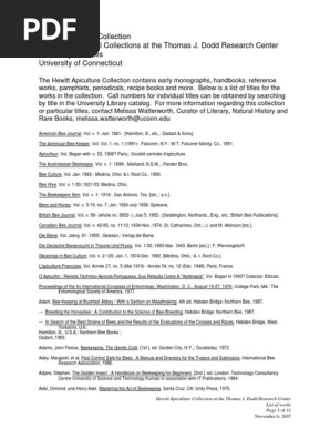Hewittbeecollectionpdf Beekeeping Honey Bee - 