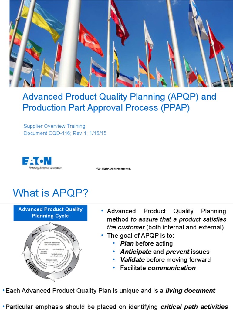 Supplier APQP Process Training (In-Depth) | PDF | Reliability ...